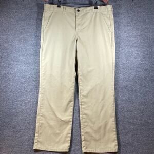 Dickies Flat Front Chino Pants Men's 36X30 (39X30) Beige Straight Leg Streetwear